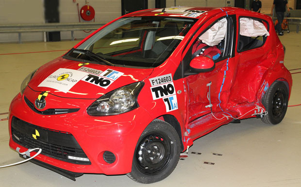 Toyota Aygo beim Euro NCAP Crashtest