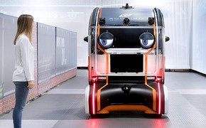 Autonome Fahrzeuge mit Bildschirmen als Augen Autonome Fahrzeuge mit Bildschirmen als Augen